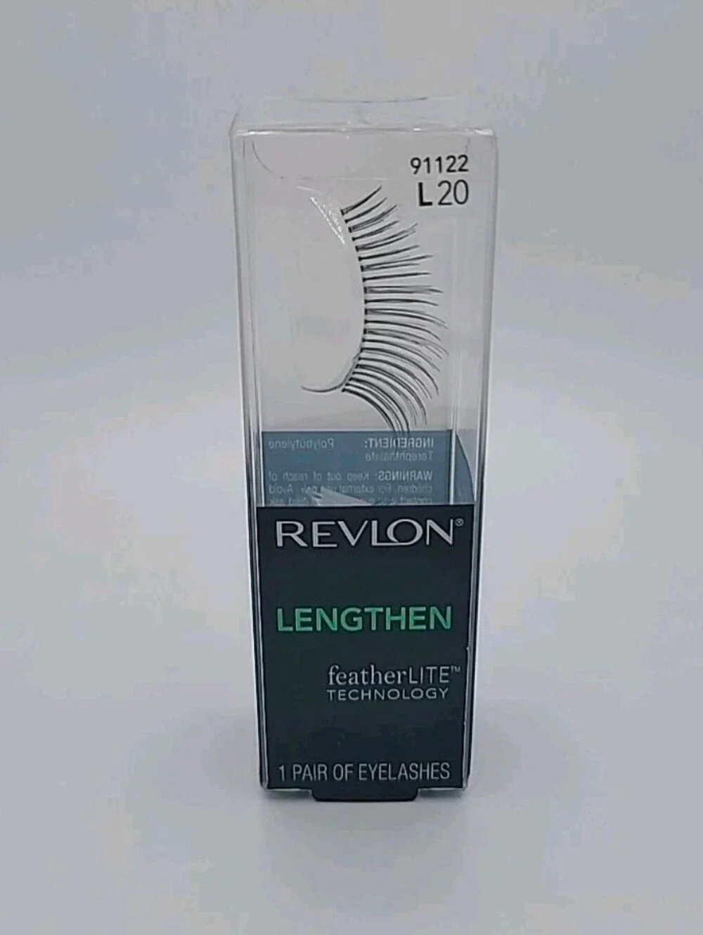 NEW! Revlon featherLITE Technology Eye Lashes Lengthen #91122 L20 Black 1 Pair